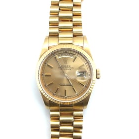 18k Yellow Gold Rolex Day-Date Oyster Perpetual Mens Wrist Watch