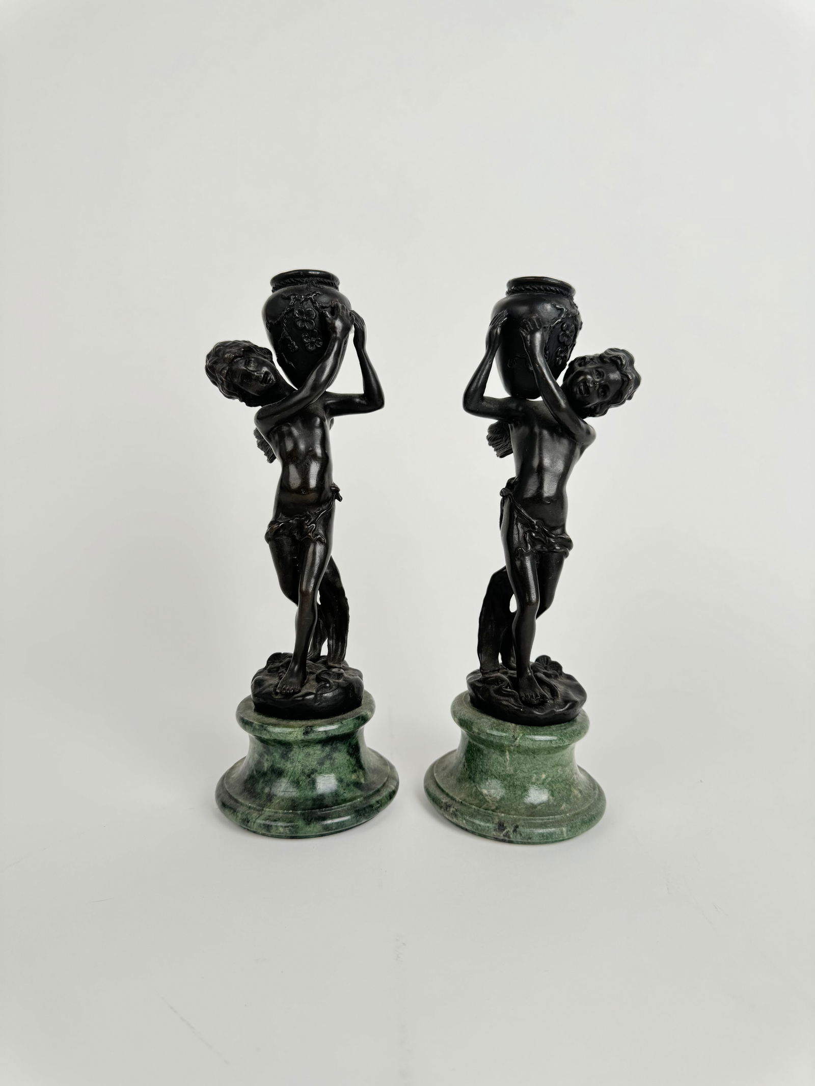 Patinated Bronze Pair Of Cupid Candlesticks (1 of 8)