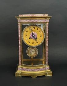 19th Century Tiffany & Co Champleve Enamel & Bronze Clock.