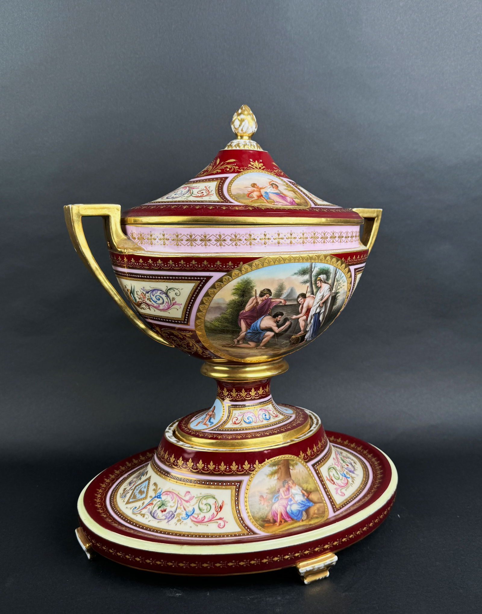 19th Century Royal Vienna Porcelain Covered Tureen On Stand (1 of 9)