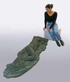 M. HEINLEIN RECLINING NUDE BRONZE SCULPTURE