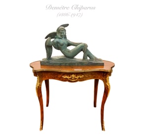 Green Patinated Terra Cotta Sculpture, Signed CHIPARUS