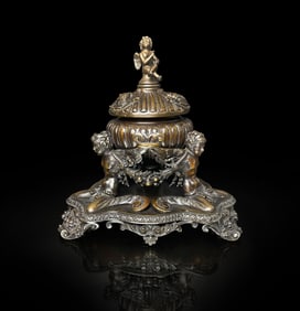 A Caldwell & Co. Renaissance Style Bronze Inkwell