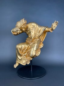 A Large Size Gilt Bronze Figure Of A Man, 17th Century, Italy