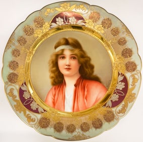 Gilt & Hand Painted Royal Vienna Cabinet Plate by Wagner, Late 19th Century