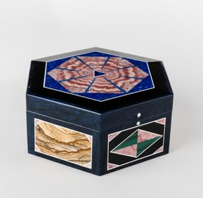 Multi-Gemstone Intarsia Jewelry Box, Russia, circa 1950