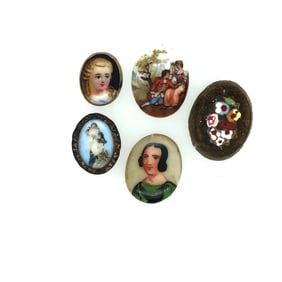 lot of 5 porcelain and micro mosaic