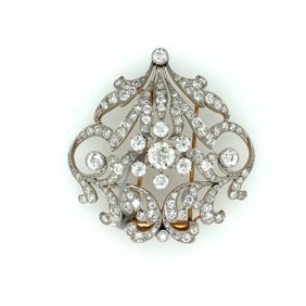 Edwardian. platinum yellow gold diamond brooch