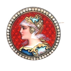 18k Yellow Gold Swiss enamel PIN