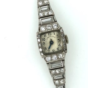 Lady's Art Deco platinum and white gold + diamonds+