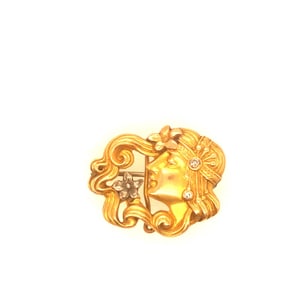 14k Yellow Gold Nouveau Pin