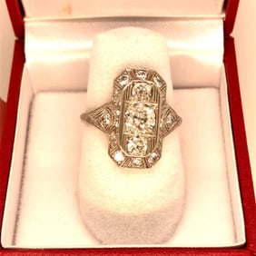 Lady's Platinum and Diamond Ring