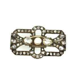 Lady's 14kt, White Gold, Natural Pearl and Diamond