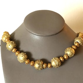 Antique high carat gold bead necklace. 16th century