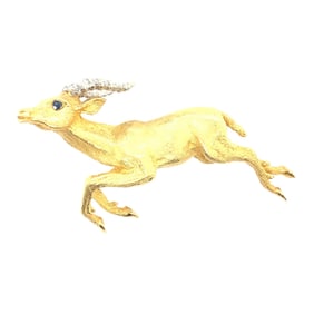 18k Yellow Gold Tiffany and co. Deer Brooch