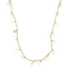 18k YELLOW GOLD STAR ENAMEL NECKLACE