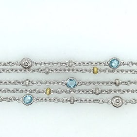 Judith Ripka sterling/18k gold bracelet