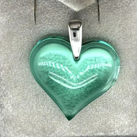 Lalique glass heart pendant