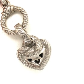 18K White Gold Judith Ripka Diamond Heart Bracelet.