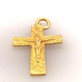 23K Yellow Gold, Antique Cross.