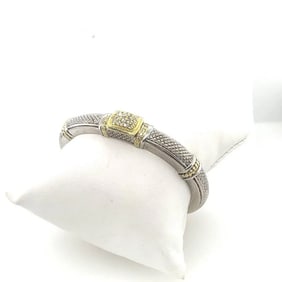 Judith  Ripka 18K & 925 Sterling and Diamonds Bangel