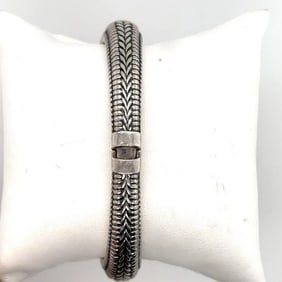 T&C 14K & 925 Sterling + Diamond Bangel.