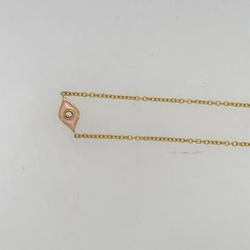 14K Yellow Gold Diamond & Enamel Eye Bracelet