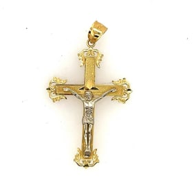 14K  Yellow Gold & whitegold Cross.
