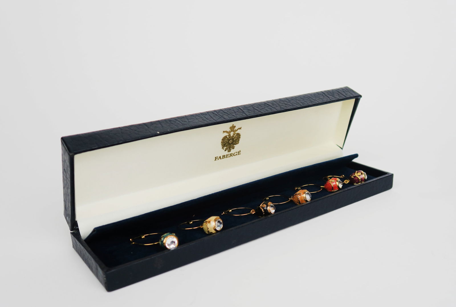 Set Of Six House Of Faberge Gilt & Enameled Earrings (1 of 5)