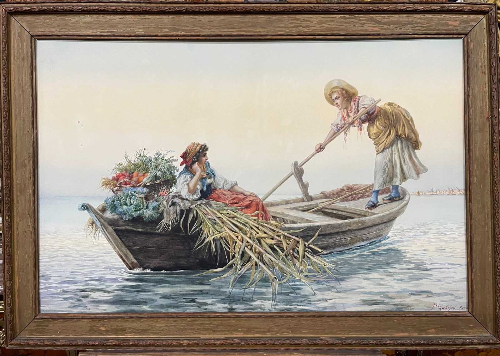 19th Century Italian Watercolor Painting By Pietro Garbini