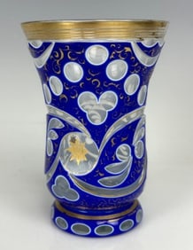 A MAGNIFICENT GILT AND ENAMELLED MOSER BEAKER