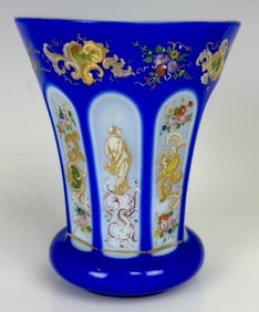 A MAGNIFICENT GILT AND ENAMELLED MOSER BEAKER