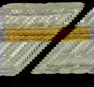 19th Century French Baccarat Cut Crystal Ormolu Mounted Hinged box