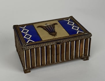 19th Century Tiffany & Co Enameled over Bronz Hinged Jewellry Box