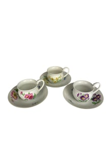 Lot Of 3 German Meissen Porcelain Cups & Saucers