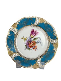 A 19th Century German Meissen Style Hand Painted Cabinet Plate