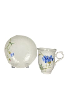 A 19th Century German Meissen Hand Painted Cup & Saucer