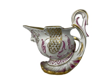 A Gilt & Hand Painted Porcelain Creamer
