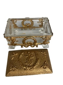 A French Empire style Ormolu Mounted Crystal Jewelry Box