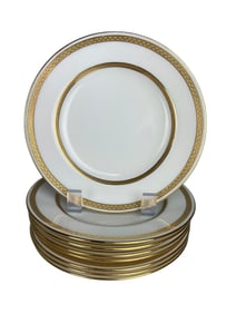 Set Of 8 Minton Gilt Porcelain Serving Plates Retailed By Tiffany & Co