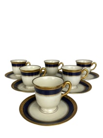 Lot Of 6 Fontainebleau Porcelain Cups & Saucers