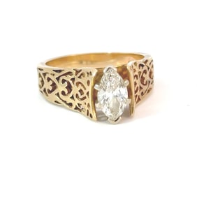 14K Yellow Gold & Natural Diamond Ring