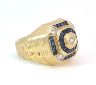 Le Vien 18k Yellow Gold, Diamond & Sapphire Ring