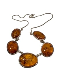 Sterling Silver & Amber Necklace