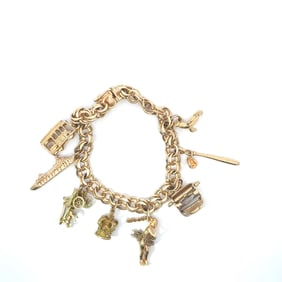14K Yellow Gold Charm Bracelet
