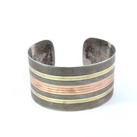 Sterling Silver, Yellow & Rose Gold Bracelet