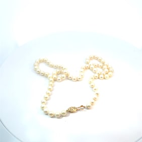 14K White Gold & Pearl Necklace