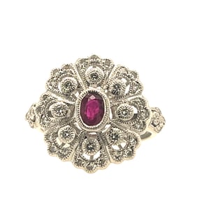 Vintage Rubi and Diamond Ring