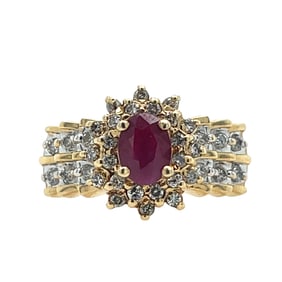 Ruby and diamond ring