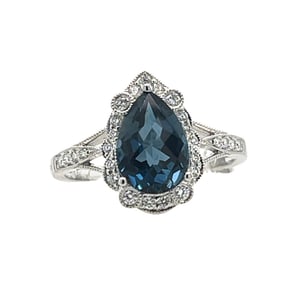 Tourmaline and diamond ring